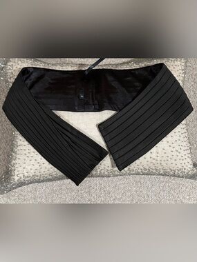 Cache Black Pleated Waist Accent  Belt